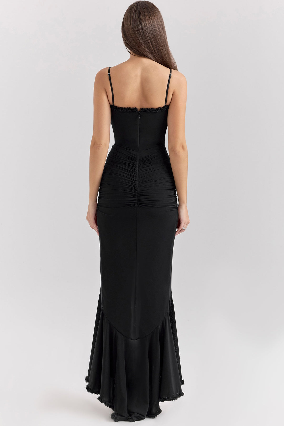 Marisse – Ruffled Mesh Maxi Dress