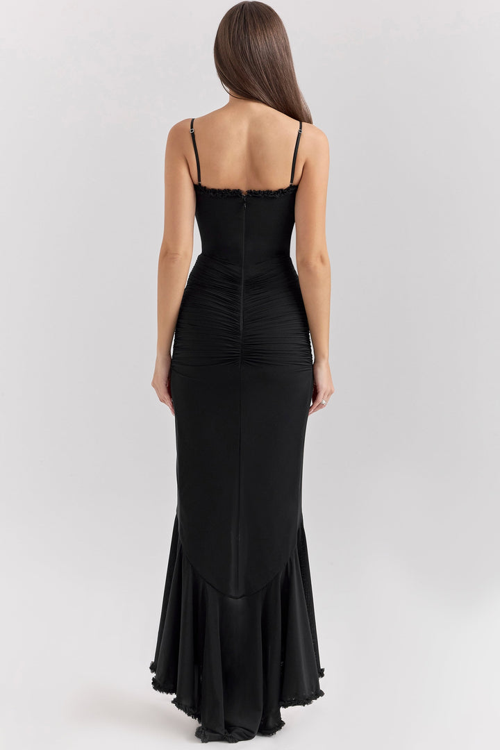 Marisse – Ruffled Mesh Maxi Dress
